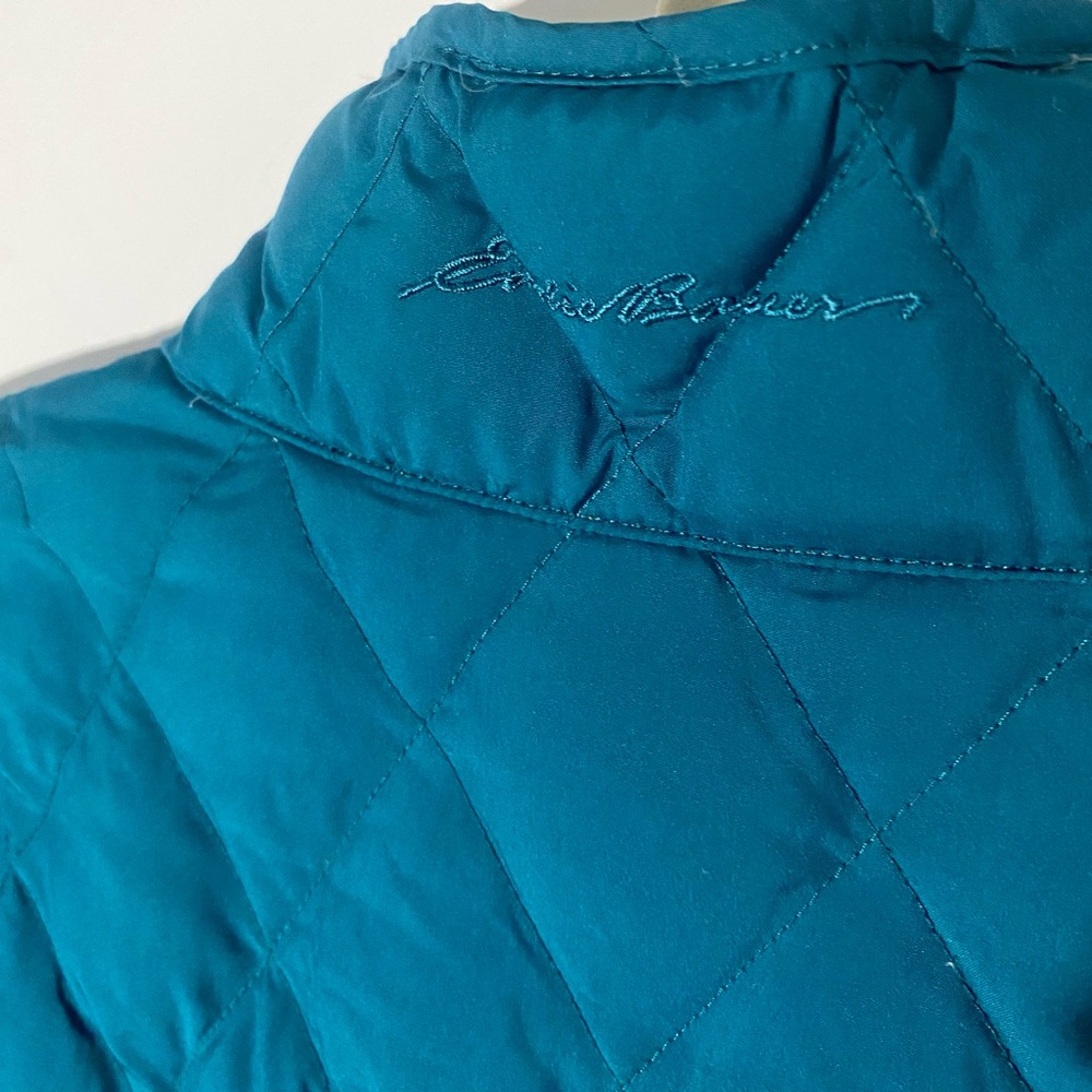 Eddie Bauer Lightweight Goose Down Classic Quilted Teal Jacket - Picture 5 of 6
